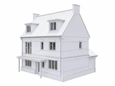 Neighborhood Houses P30 Low-poly 3D model