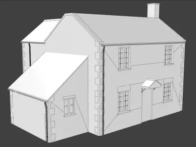 british cotswold stone country house Low-poly 3D model