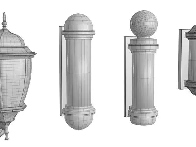 Barbershop Lamps BLENDER 3D Model Cycles 3D model