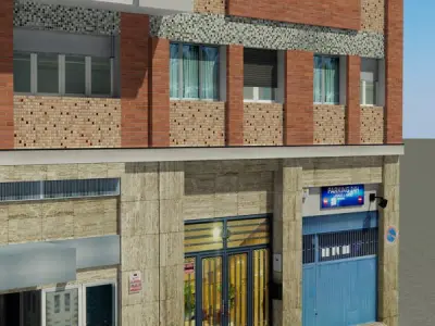 Building apartment Low-poly 3D model