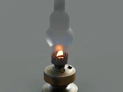 Realistic Oil Lamp Low-poly 3D model
