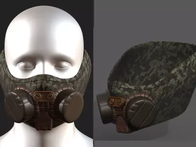 Gas mask helmet scifi fantasy armor hats military Low-poly  Low-poly 3D model