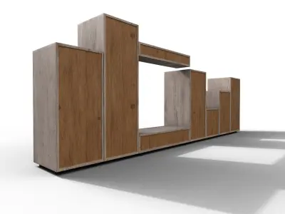 Set Modern Furniture 3D Model Low-poly 3D model