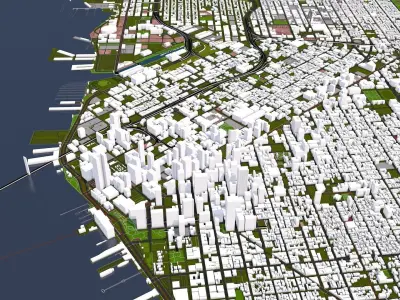 San Francisco city of USA Low-poly 3D model