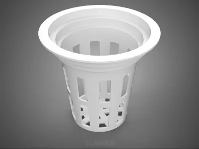 NET POT BASKET MESH BUCKET CUP ROOT PLANT SOIL LESS CULTIVATION 3D model