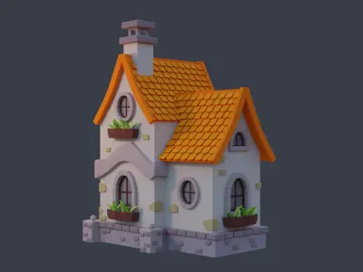 Cartoon House 10 Low-poly 3D model