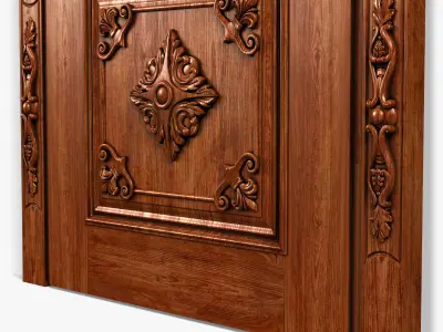 Door0033 ornate door gold 3D model