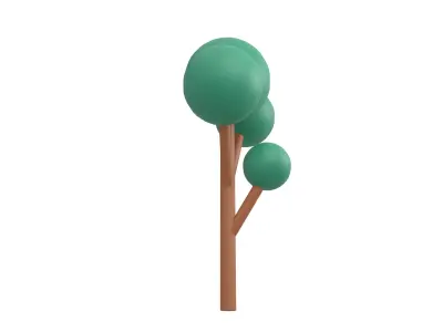 Cartoon Tree v2 003 Low-poly 3D model