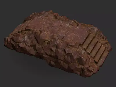 Stairs stone staircase 03 Low-poly 3D model
