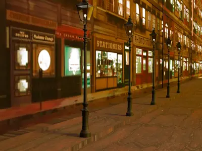Classic street Outdoor landscape light Lamp Lantern Low-poly 3D model