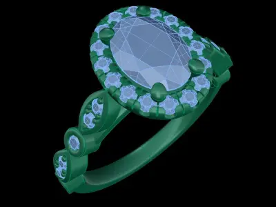 Iight Weight Engagement Ring 3D print model shop
