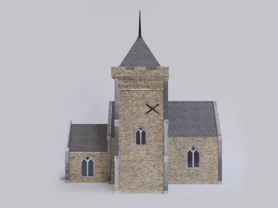Church Low-poly 3D model 9