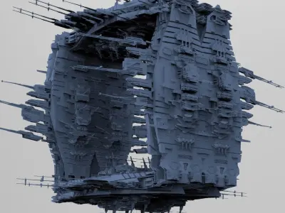 Cube Space station Huge 5 3D model