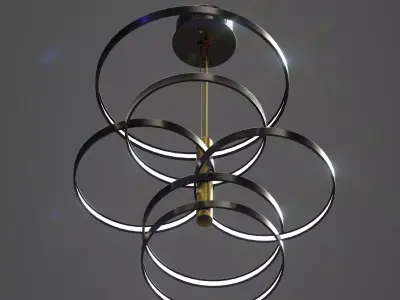 Modern Ring Chandelier Low-poly 3D model