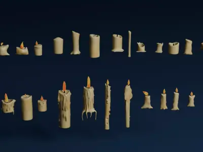 Candle Assets Low-poly 3D model