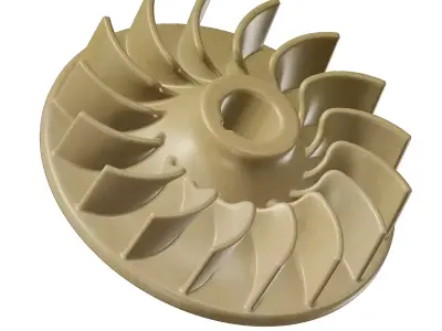 Wooden Engine Flywheel Toy 3D model