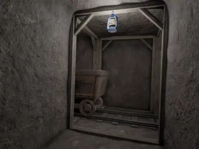 Low Poly Modular Mine Shaft With PBR Materials Low-poly 3D model