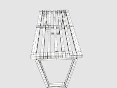 Outdoor Bench-4 3D model
