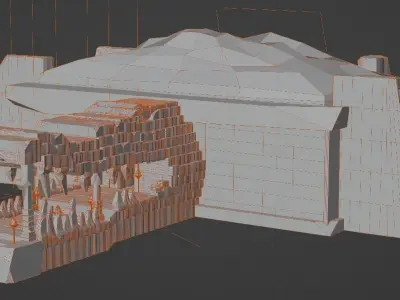 Crocodile Temple Low-poly 3D model