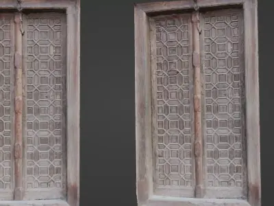 Door antique Low-poly 3D model