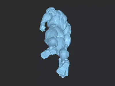 Futuristic White Iron Mech Warrior with Heavy Plasma Rifle 3D model