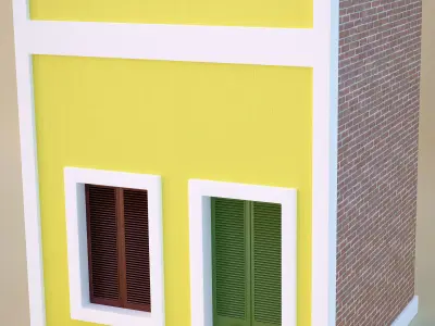 Old San Juan Town house 1 Free 3D model