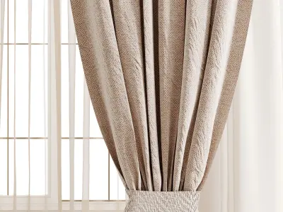 Curtain A2 Low-poly 3D model