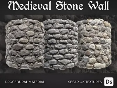 Medieval Stone Wall - Substance Material Texture