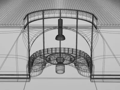 Round Nook Scene with Bell Table 3D model