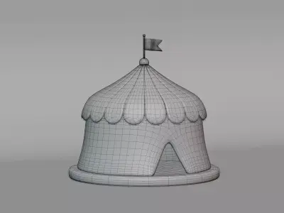 Circus Tent Low-poly 3D model