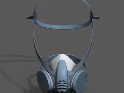 Gas mask respirator military combat 3d model  Low-poly 3D model
