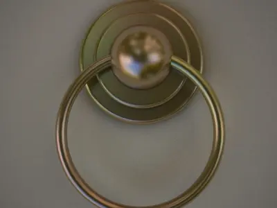 Furniture Door Handle Knob 3d model2 Low-poly 3D model