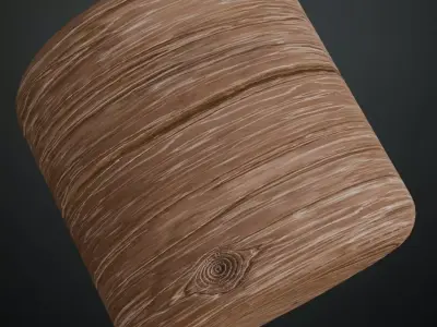 Polished Dark Walnut Wood Grain PBR Texture