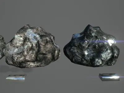 Ores and Ingots 3 Low-poly 3D model