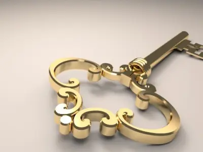 Detailed key 3D model
