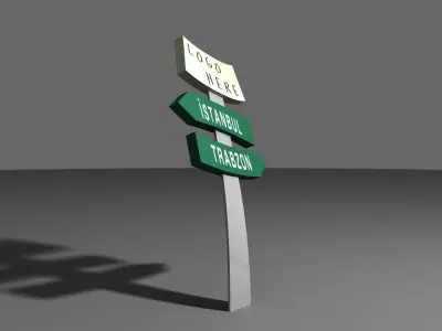 SIGNBOARD street sign with two signs 3D model