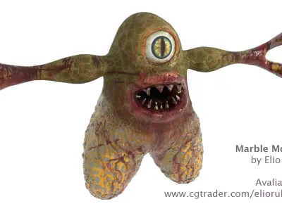 Marble Monster  Low-poly 3D model