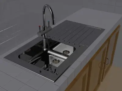 Stainless-steel sink 3D model