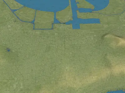 Tunis - Topography Terrain Low-poly 3D model