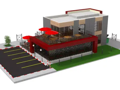 Restaurant Low-poly 3D model