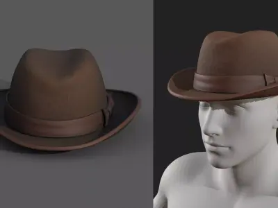 Human cap cloth leather protection classic Generic  Low-poly 3D model