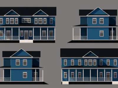 cartoon country cottage Low-poly 3D model purchase