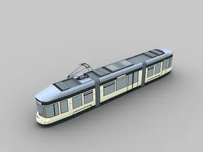 Linz Tram Austria Low-poly 3D model