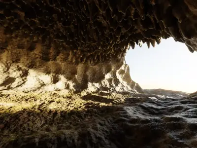 Cave V8 - Cave Base Environment Low-poly 3D model