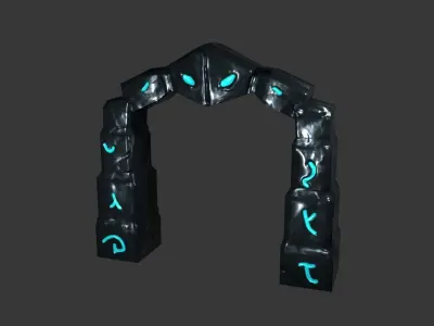 Low poly wall archway Low-poly 3D model