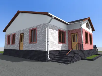 house on grass 3D model