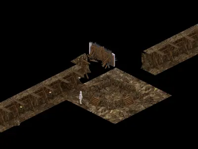 Mine Cave - Stone Wall 02 3D model