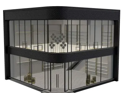 Dubai Cloth Shop Store Boutique Low-poly 3D model