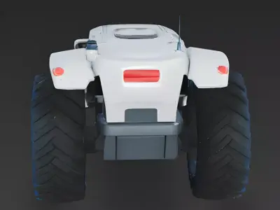 Futuristic Autonomous Electric Tractor 3D Model Low-poly 3D model