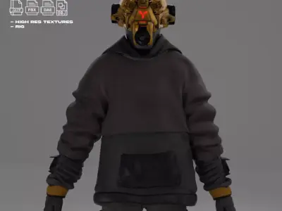 Scifi Character - Cyberpunk Underlord Low-poly 3D model